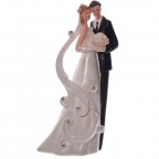 Figurine couple de mariés enlacés