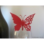 Marque place papillon rouge pour verre