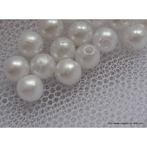 Perles blanches diamètre 8mm