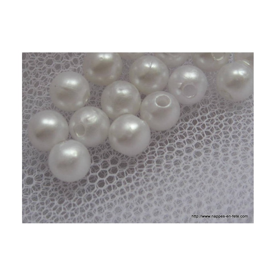 Perles blanches diamètre 8mm