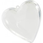 Coeur en plastique transparent déco de table de fête