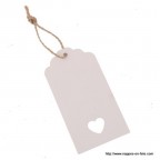 Etiquette tag carton blanc modèle moyen avec coeur