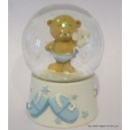 Figurine Sujet Baptême ourson dans boule de neige