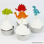 Lot de 8 cake topper dinosaures