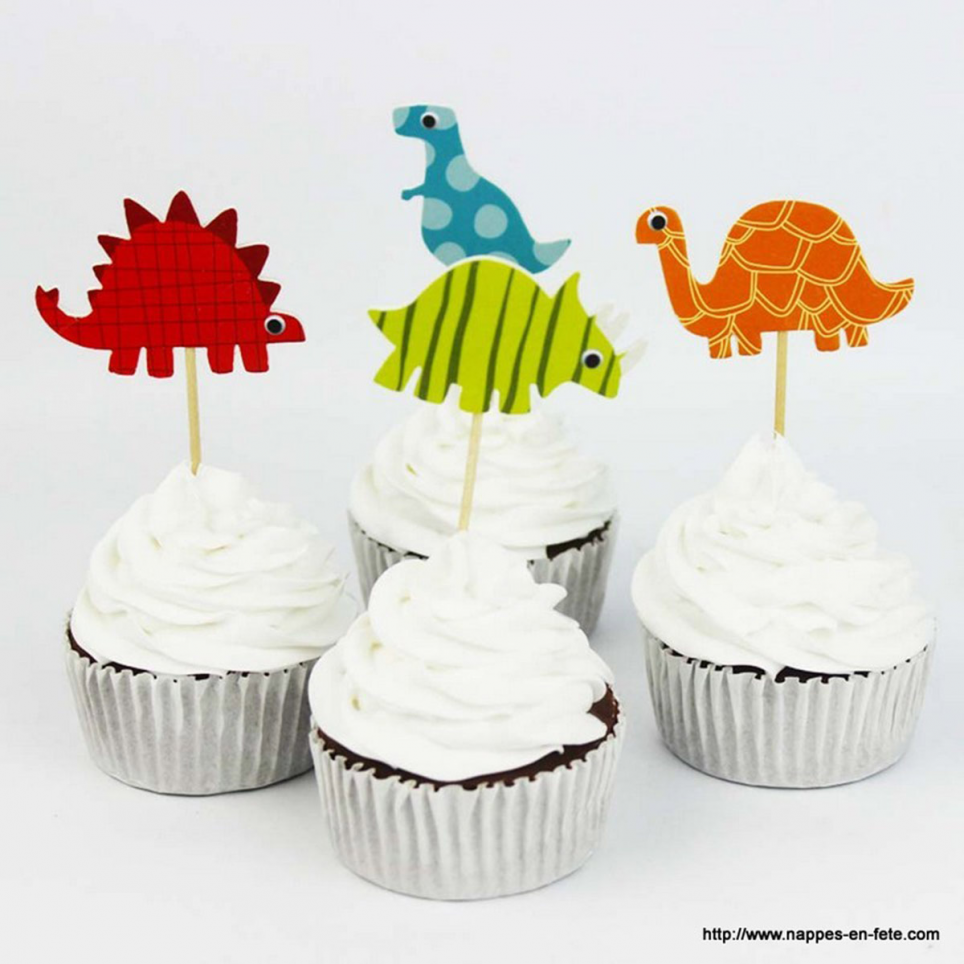 Lot de 8 cake topper dinosaures