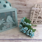 Fleurs miniatures turquoises, liens pour décorer vos tulles ou votre table