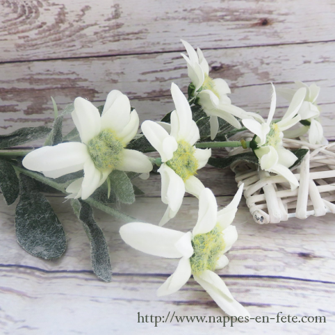 Edelweiss, fleurs artificielles pour décoration mariage thème montagne