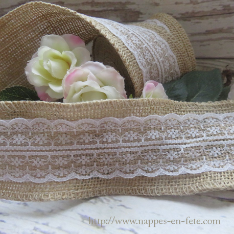 Jubaopen 16 Rubans Jute Dentelle - Naturels - Pour DIY, Mariage, Emballage Cadeau - Lots Variés
