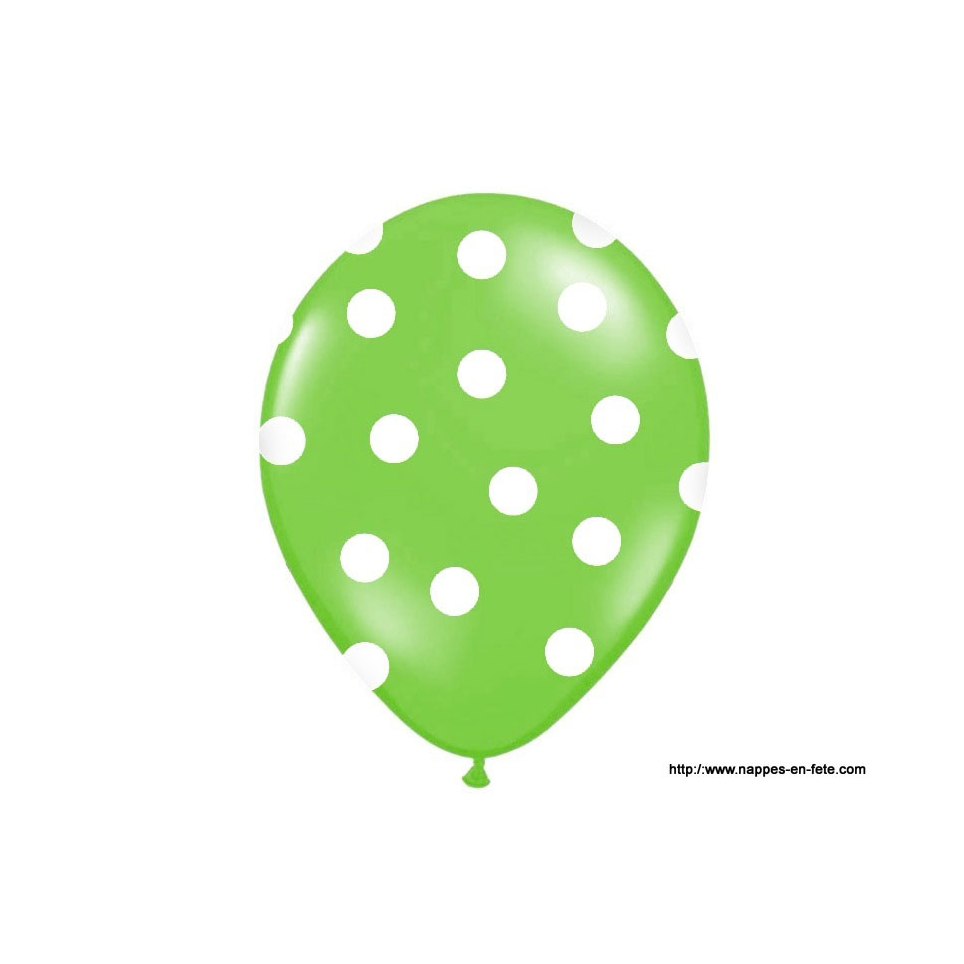 ballon à pois vert et blanc