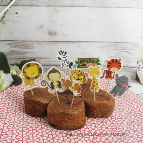 cake topper animaux sauvages-animaux du zoo