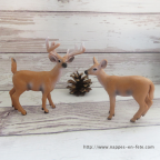 Figurine cerf et biche pour décoration d'anniversaire enfant thème forêt