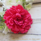 fleur rose pour cheveux ou broche