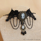 collier gothique en satin noir, avec médaillon camée