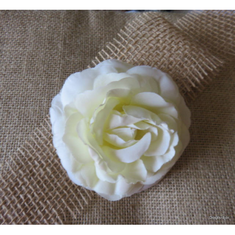 Belle Broche Fleur Armand Thiery En Tissu Noir Argenté - Occasion Bon état