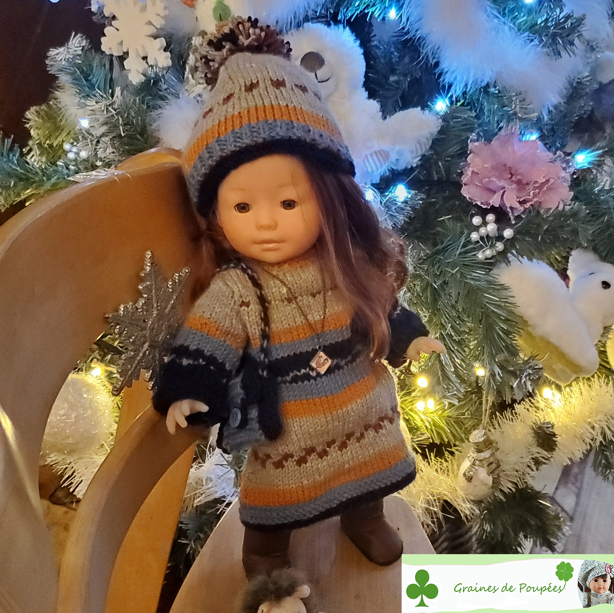 Pull de Noël pour poupée de 18 pouces - FUROKOY - Accessoires de poupée