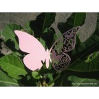 Marque place papillon rose