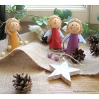 Anges en bois pour décoration chambre de bébé ou de noel